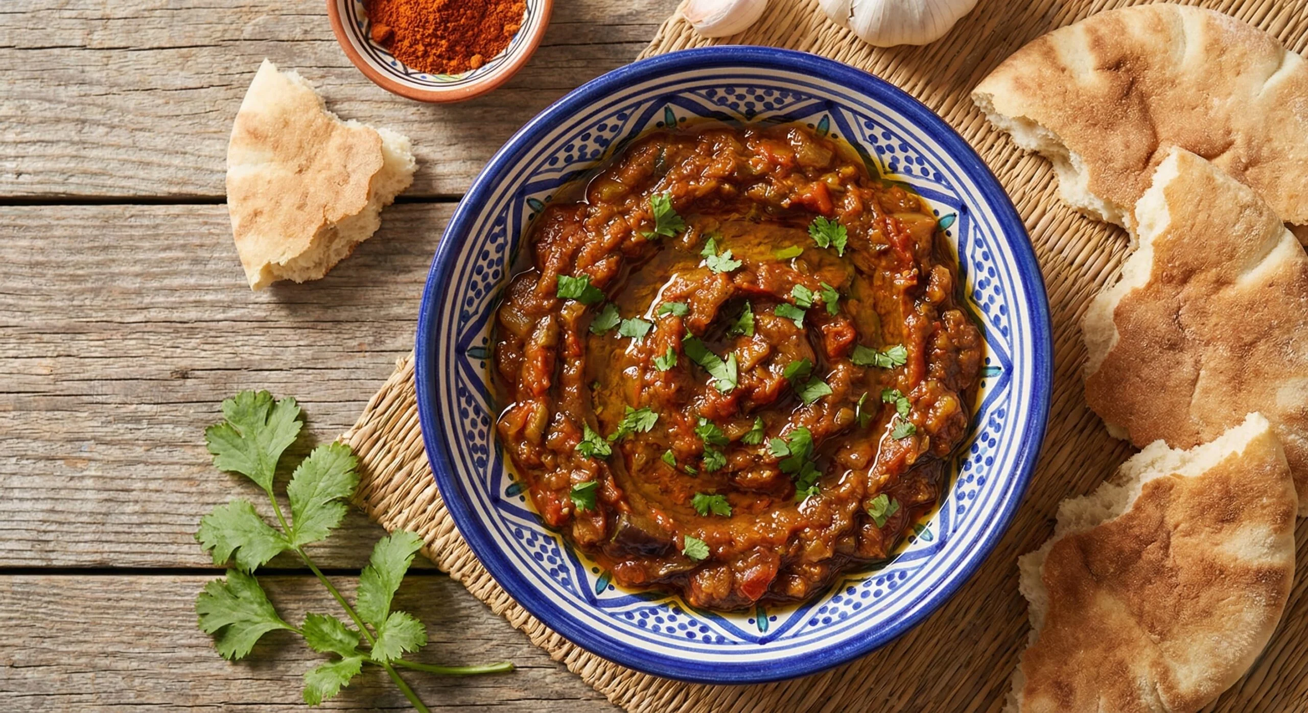Menu authentic moroccan zaalouk spiced eggplant and tomato dip scaled